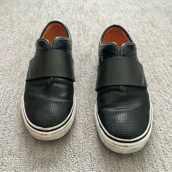 Men’s Puma Shoe Slip-On Size 9 Black Leather - Picture 4 of 10